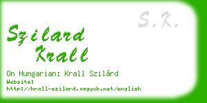 szilard krall business card