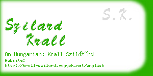 szilard krall business card